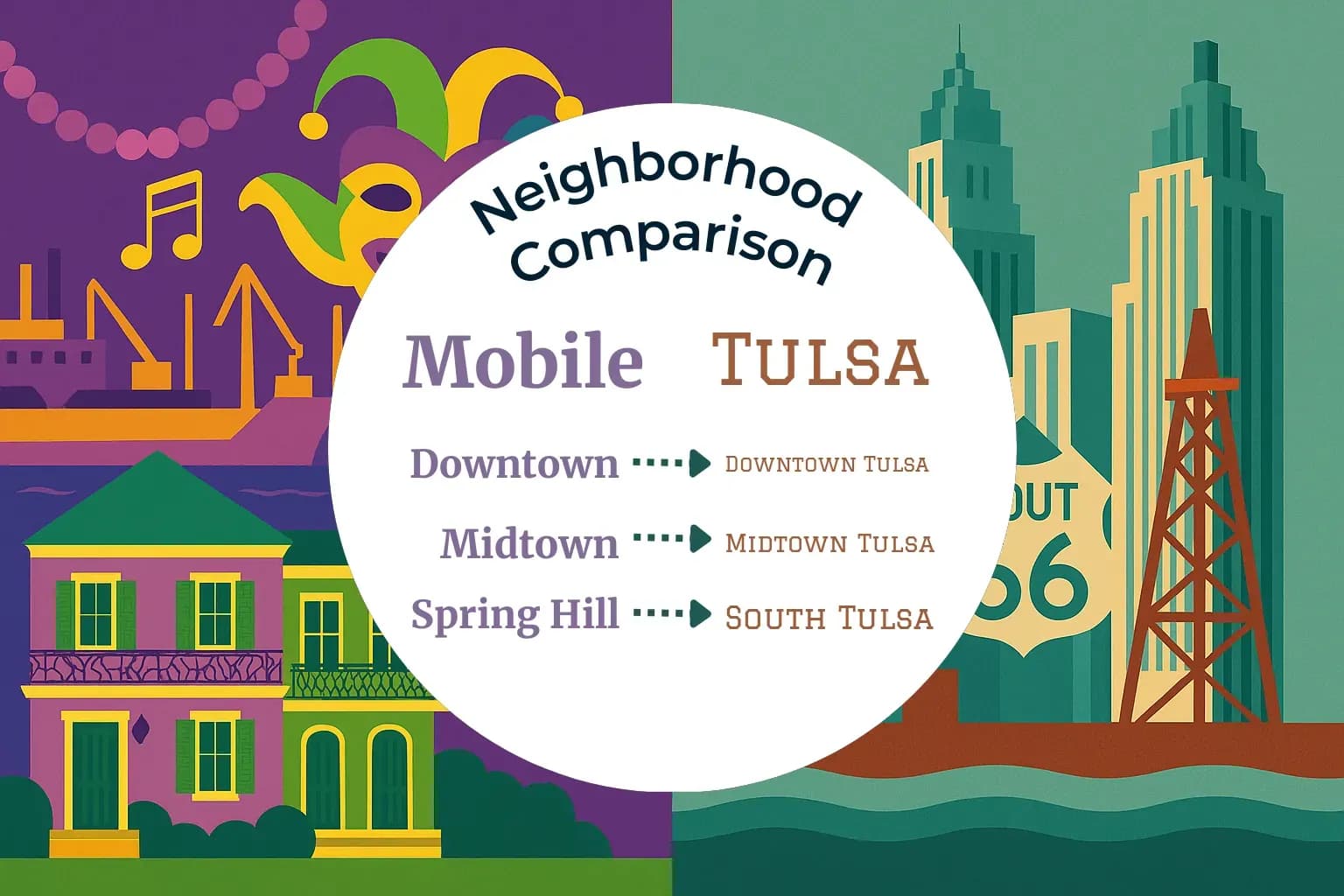 Mobile vs Tulsa Neighborhood Comparison