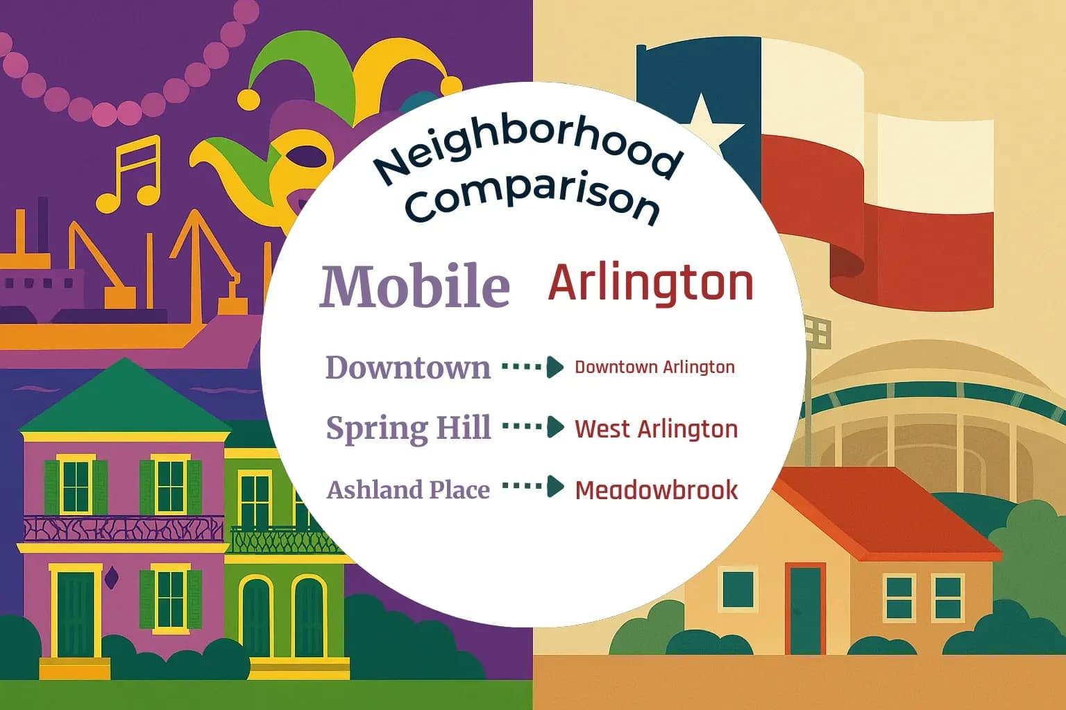Mobile vs Arlington Neighborhood Comparison
