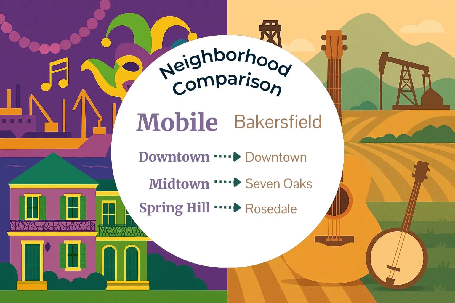 Mobile vs Bakersfield Neighborhood Comparison