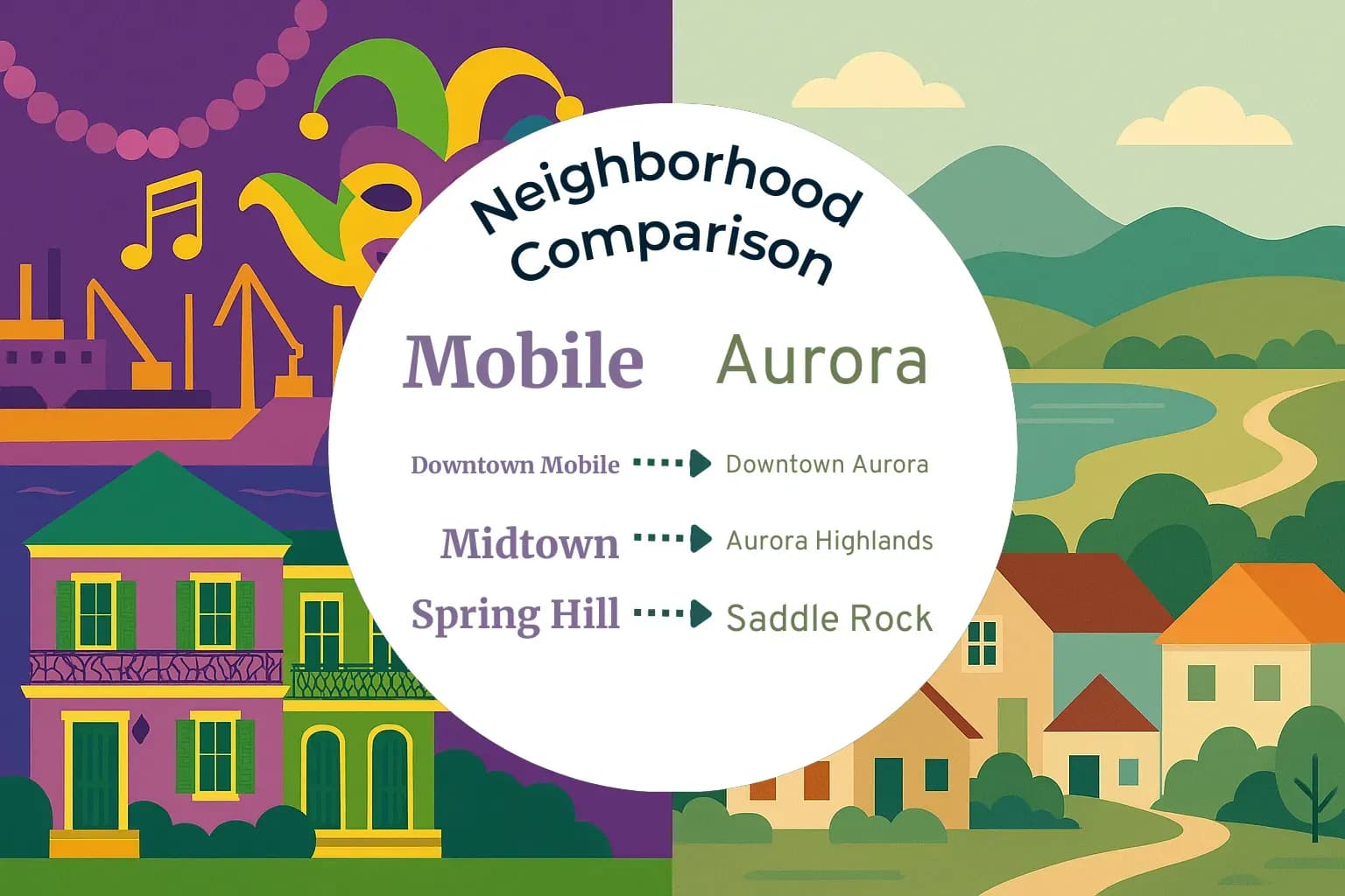 Mobile vs Aurora Neighborhood Comparison