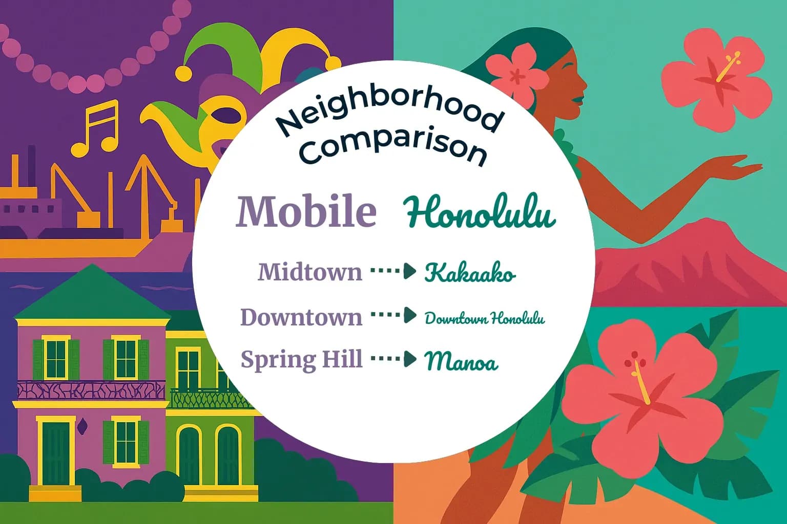 Mobile vs Honolulu Neighborhood Comparison