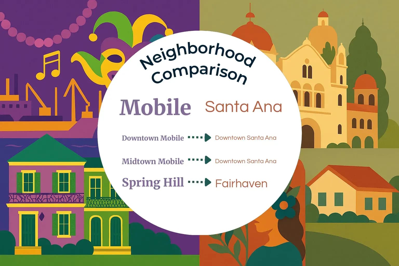 Mobile vs Santa Ana Neighborhood Comparison