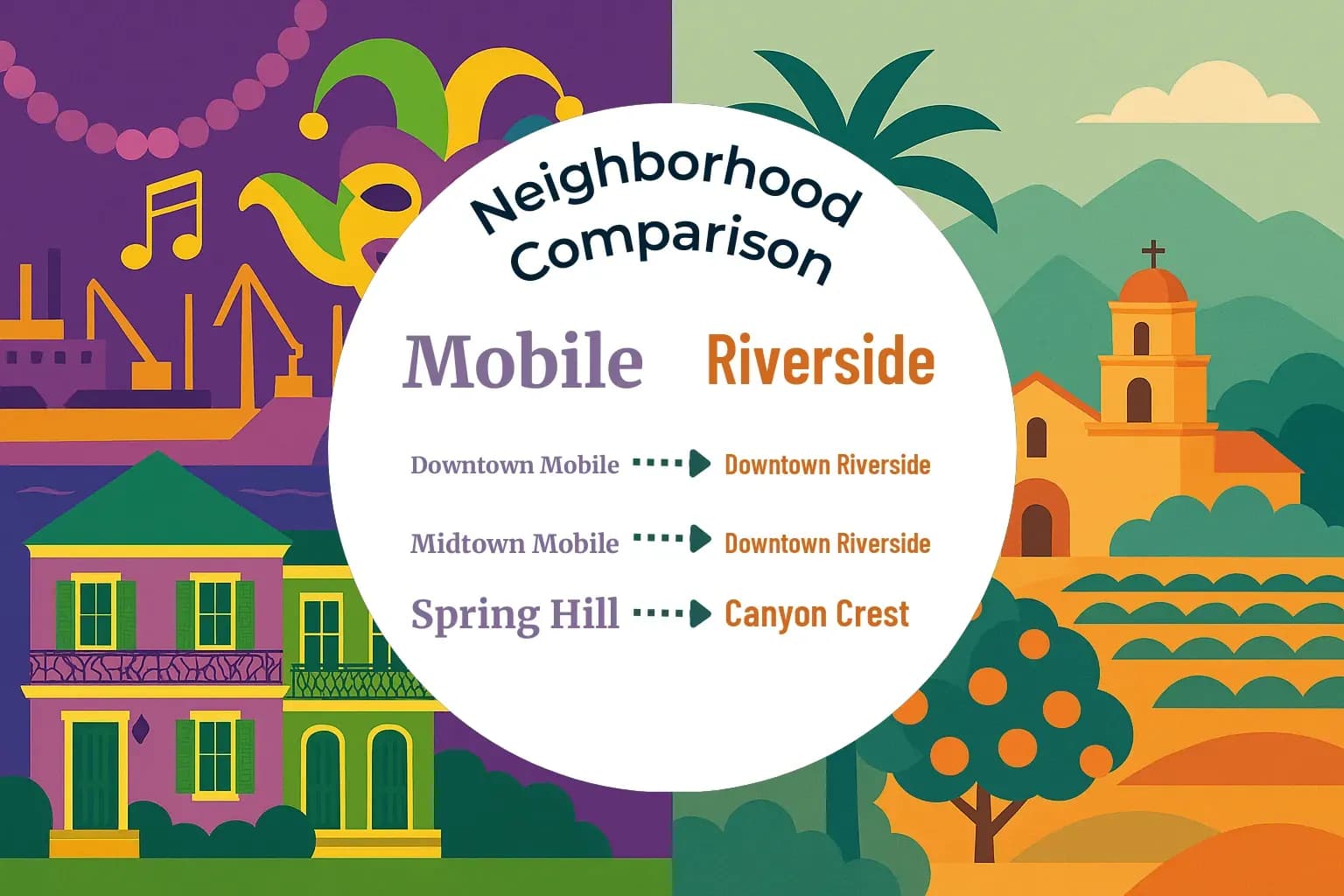 Mobile vs Riverside Neighborhood Comparison