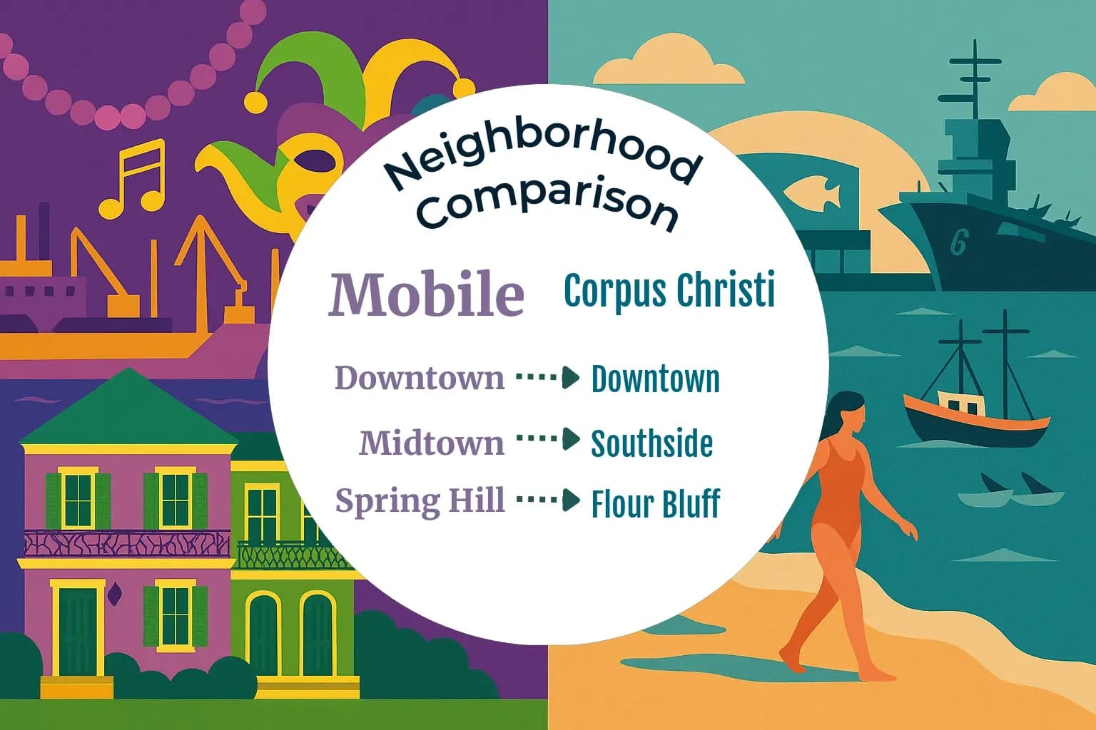 Mobile vs Corpus Christi Neighborhood Comparison