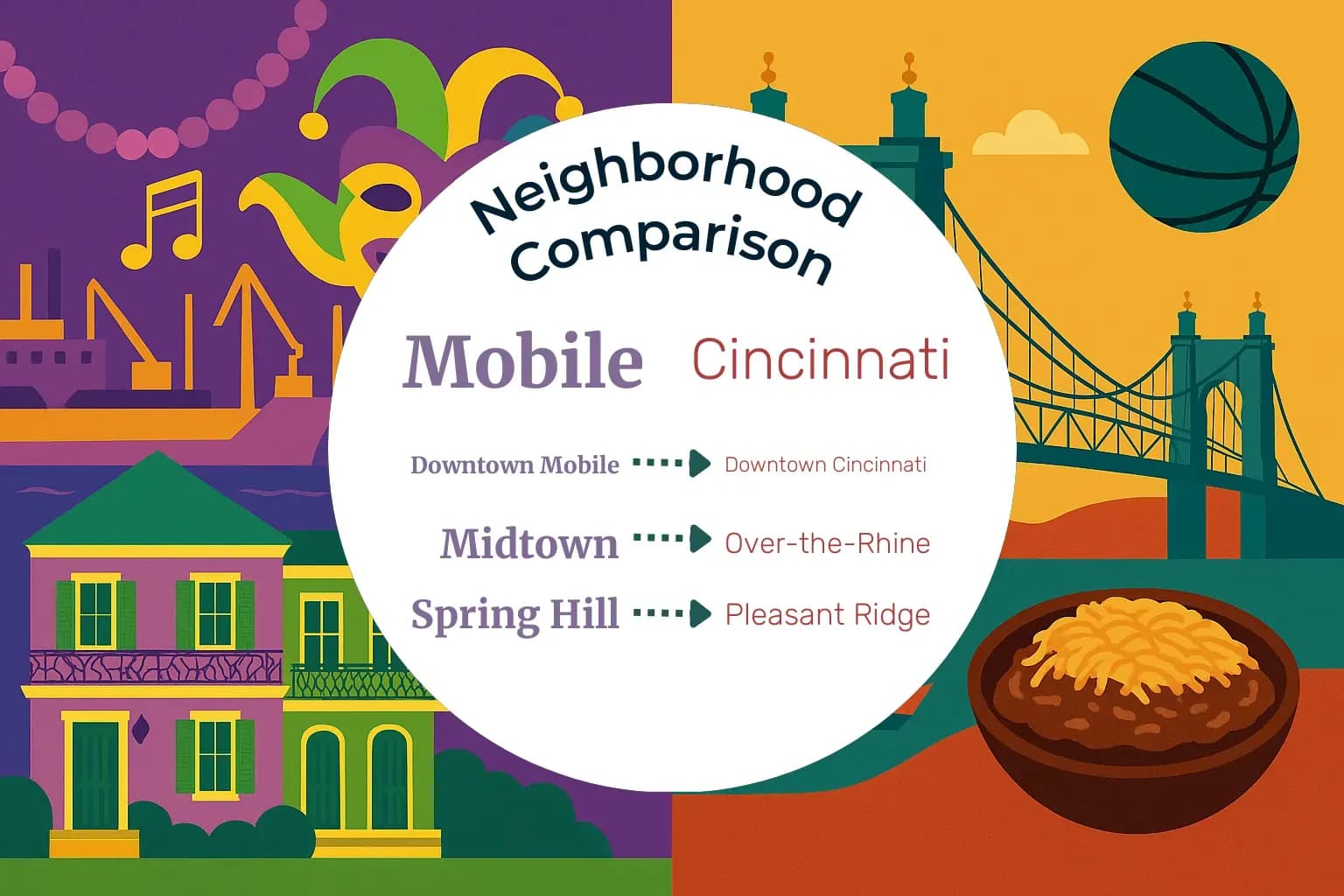 Mobile vs Cincinnati Neighborhood Comparison
