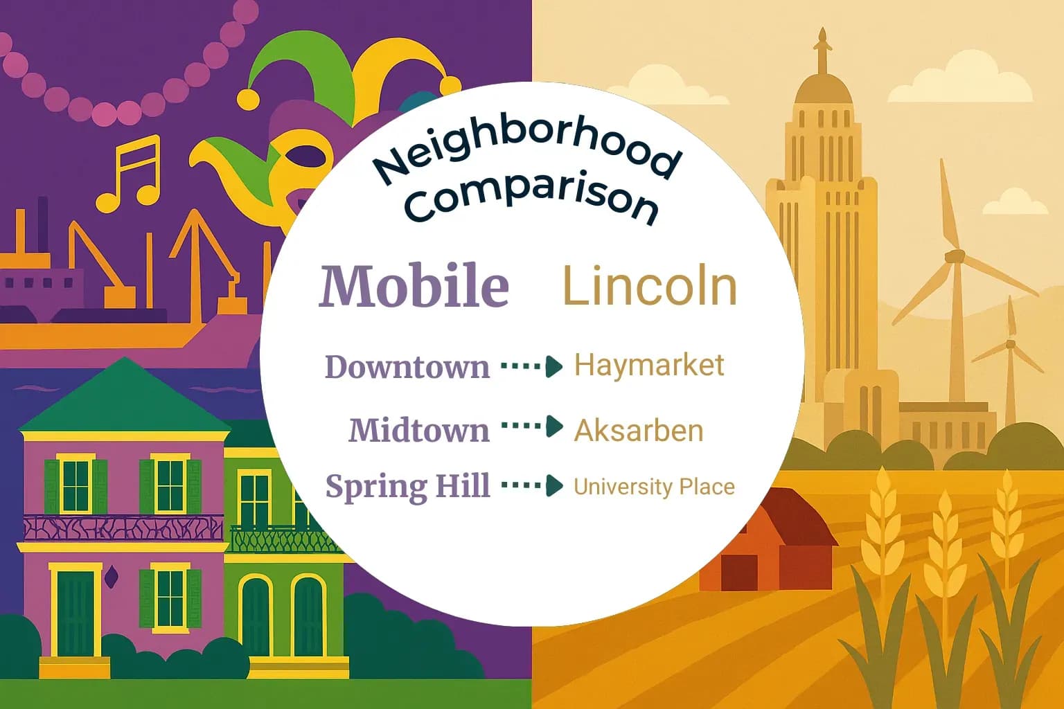 Mobile vs Lincoln Neighborhood Comparison