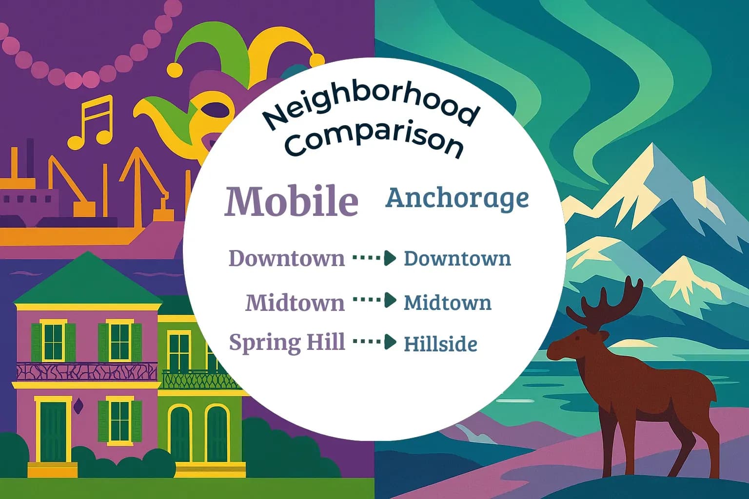 Mobile vs Anchorage Neighborhood Comparison