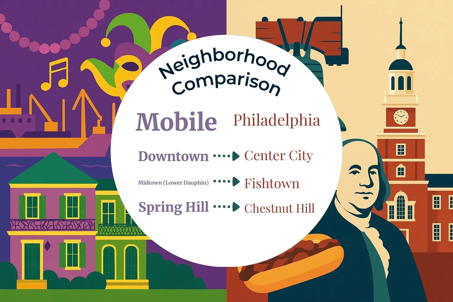 Mobile vs Philadelphia Neighborhood Comparison