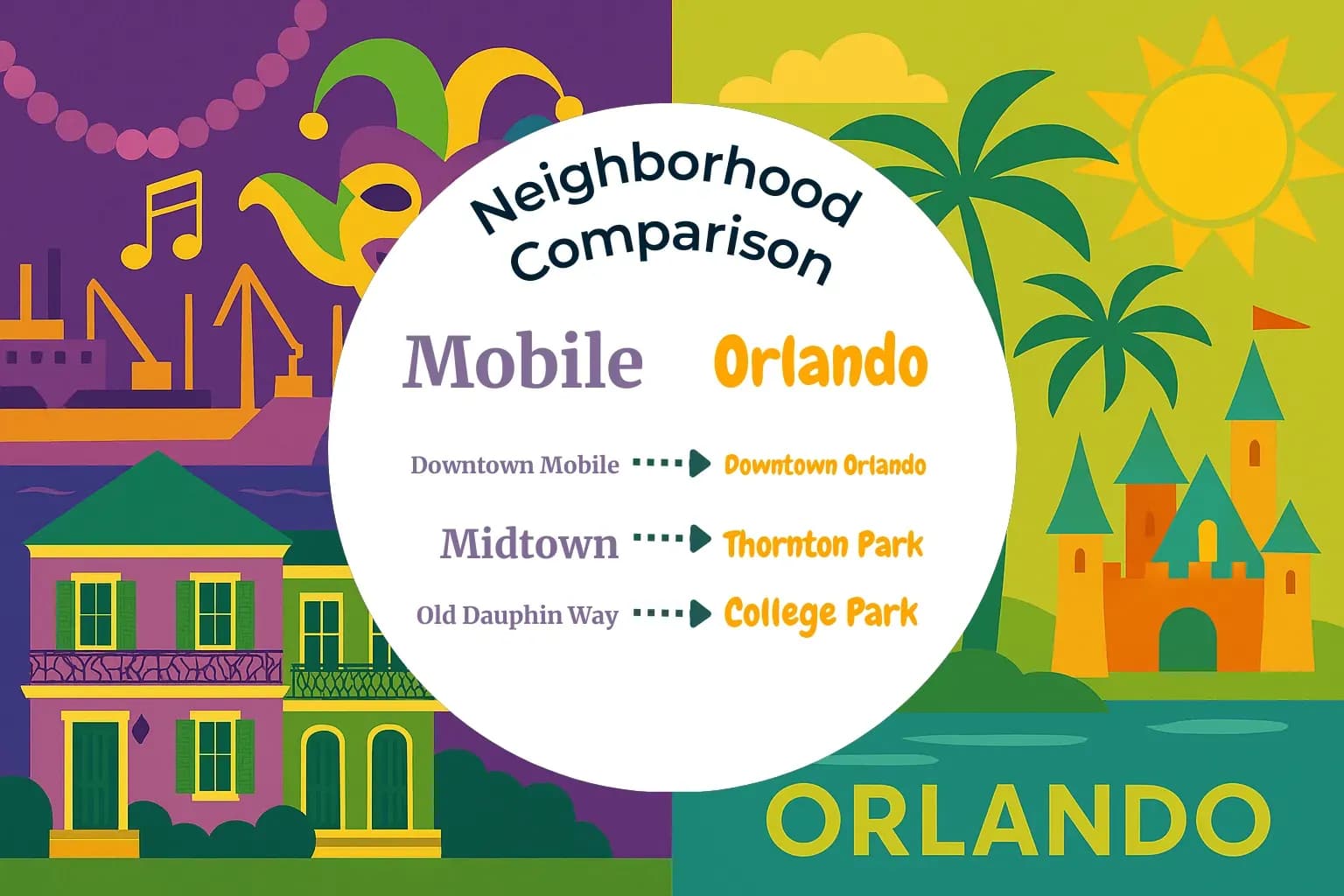 Mobile vs Orlando Neighborhood Comparison