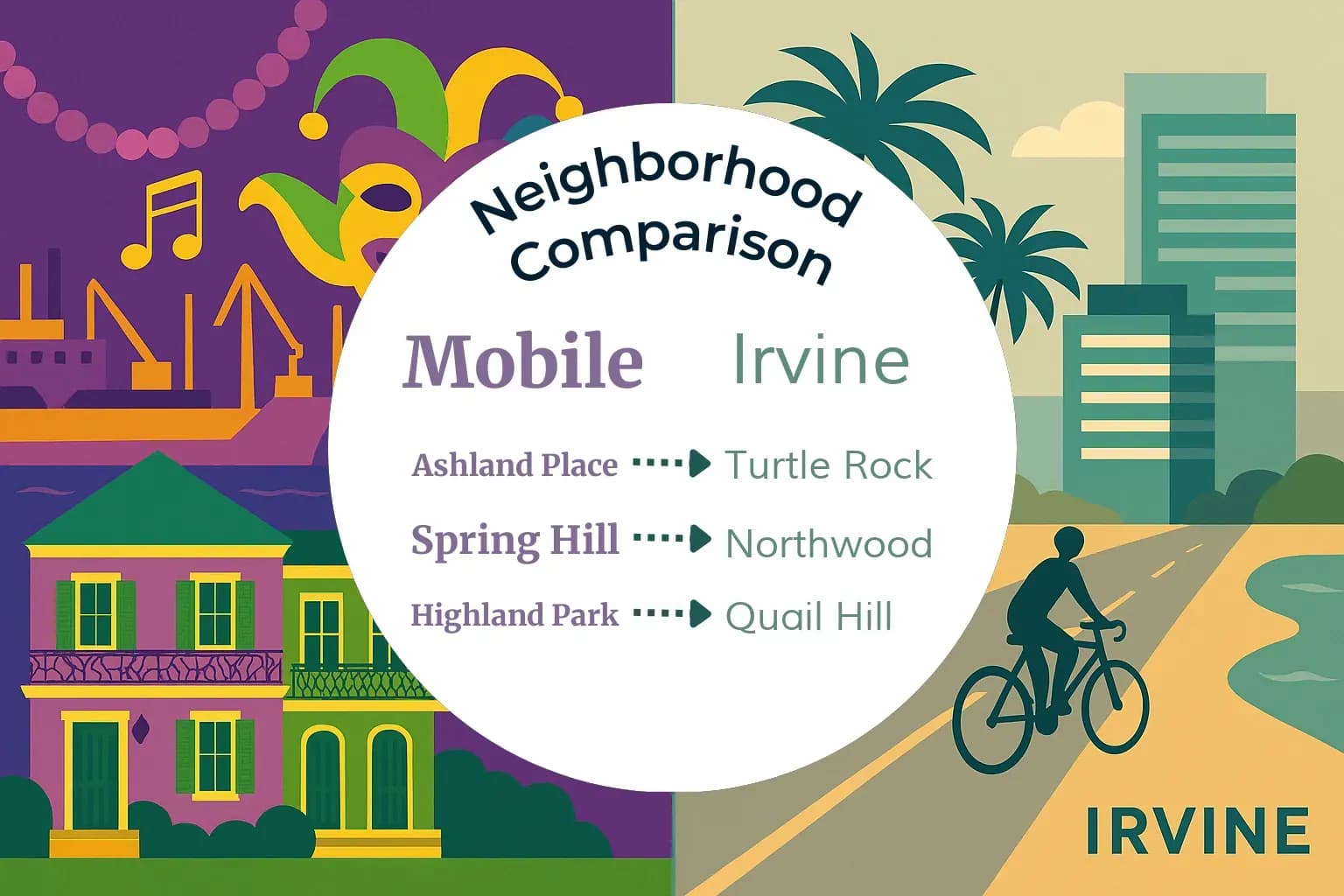 Mobile vs Irvine Neighborhood Comparison