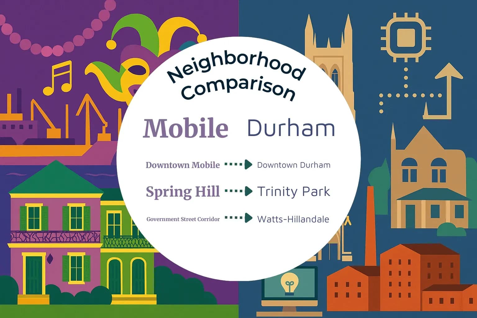 Mobile vs Durham Neighborhood Comparison