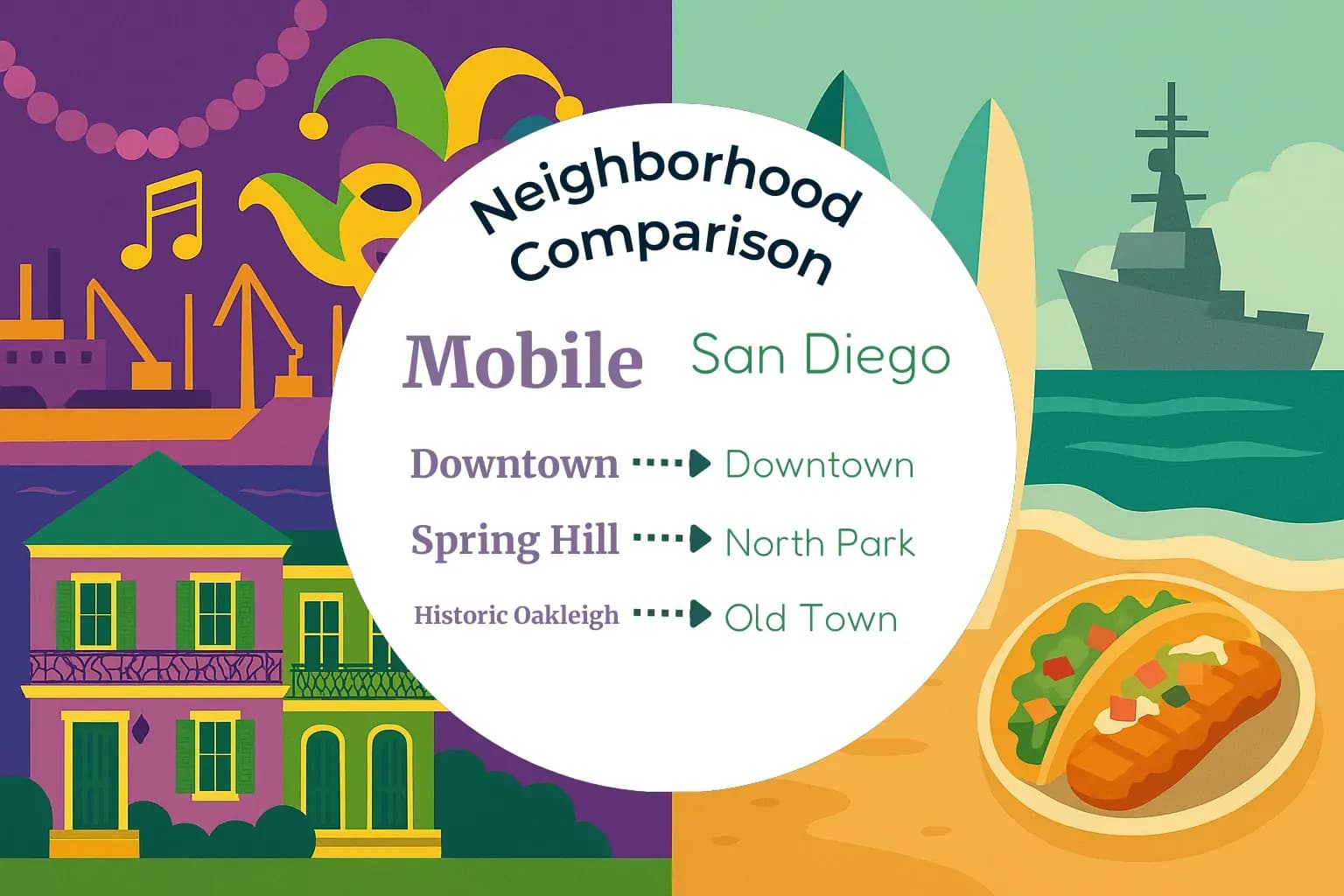 Mobile vs San Diego Neighborhood Comparison