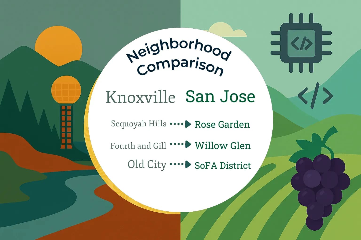 Knoxville vs San Jose Neighborhood Comparison