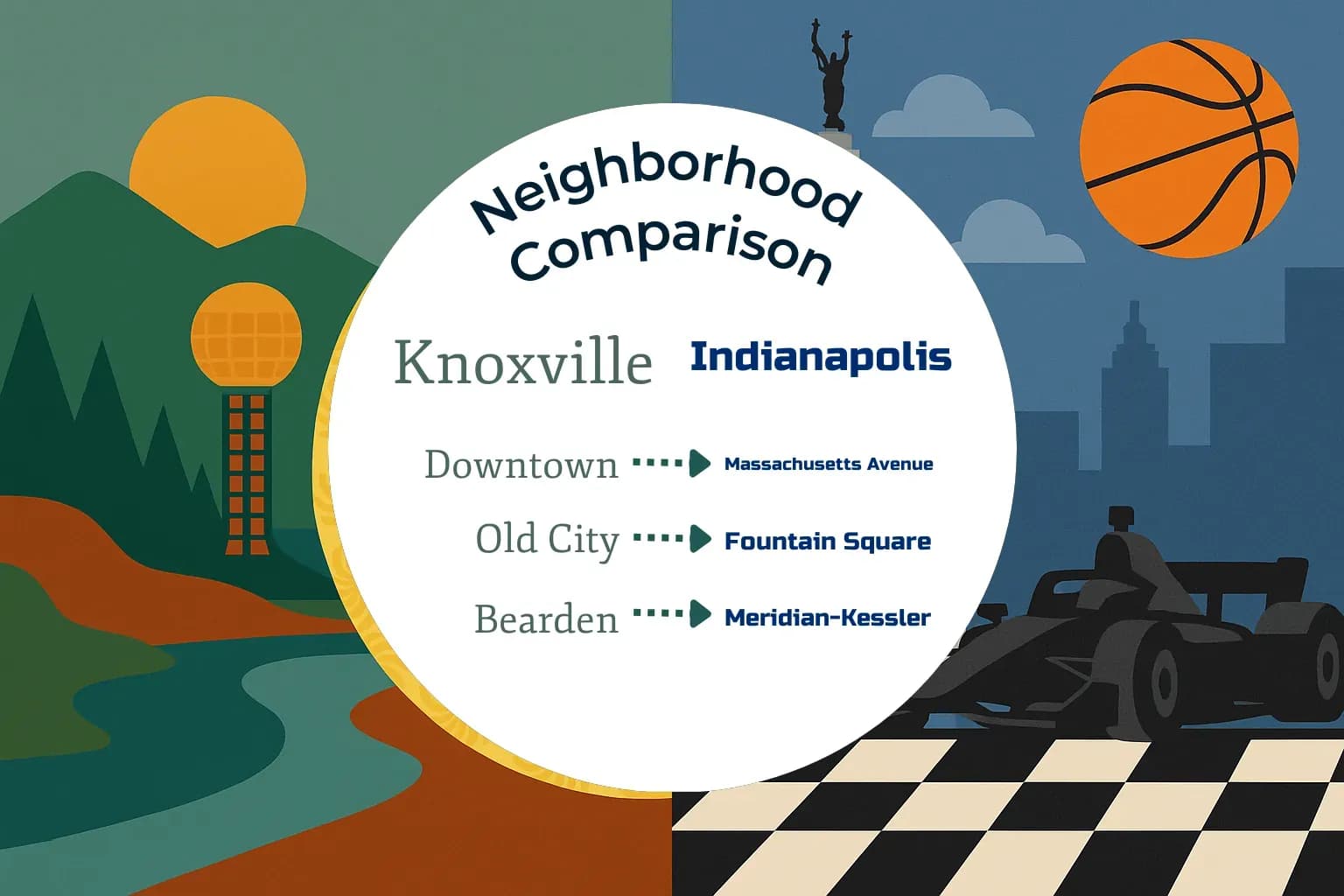 Knoxville vs Indianapolis Neighborhood Comparison