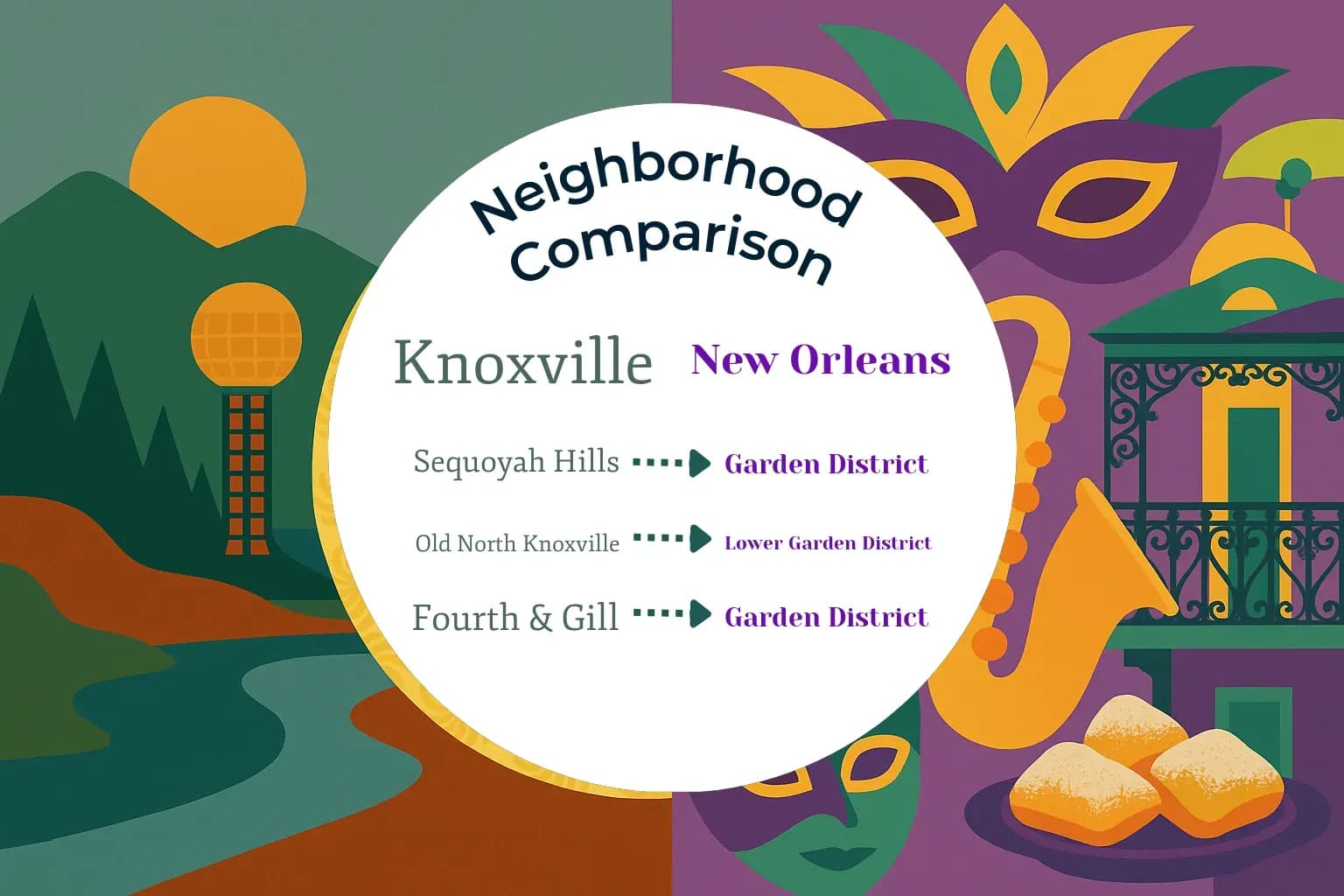 Knoxville vs New Orleans Neighborhood Comparison