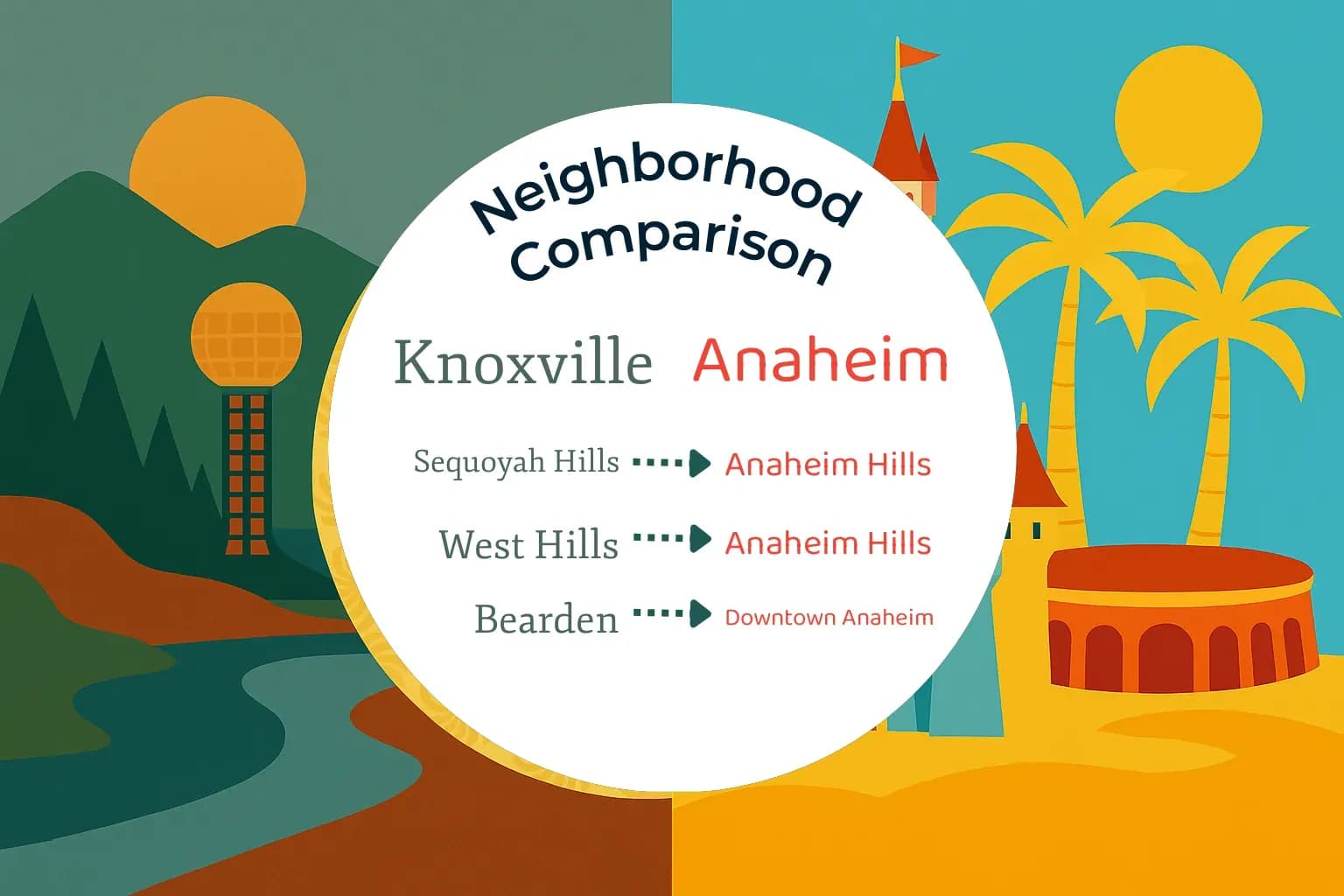 Knoxville vs Anaheim Neighborhood Comparison