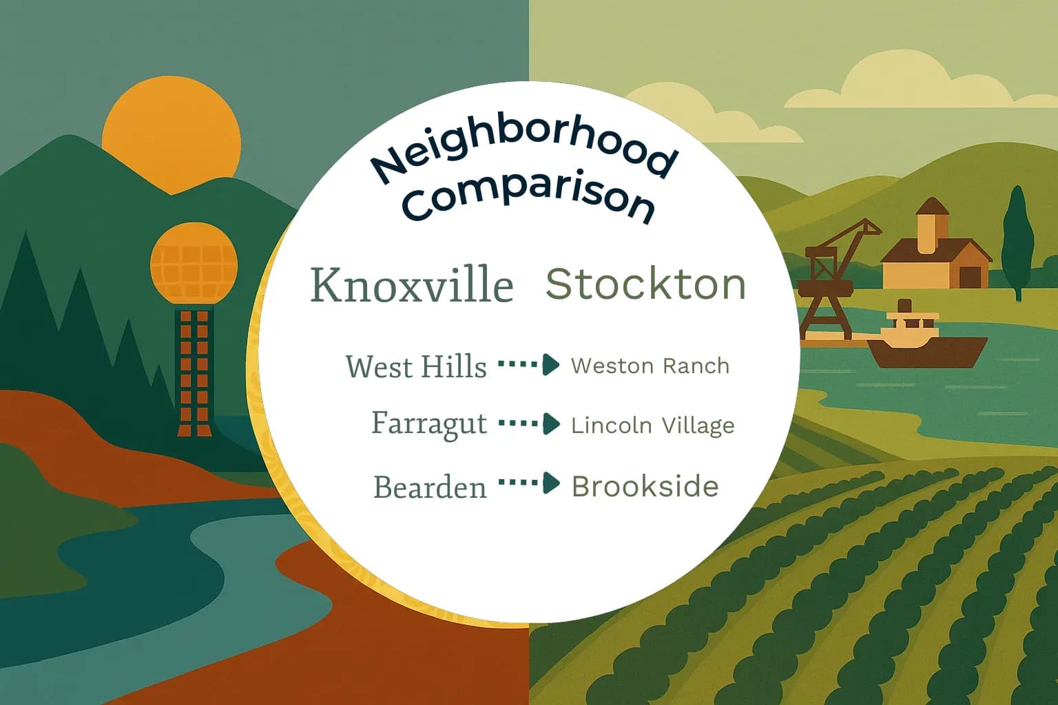 Knoxville vs Stockton Neighborhood Comparison
