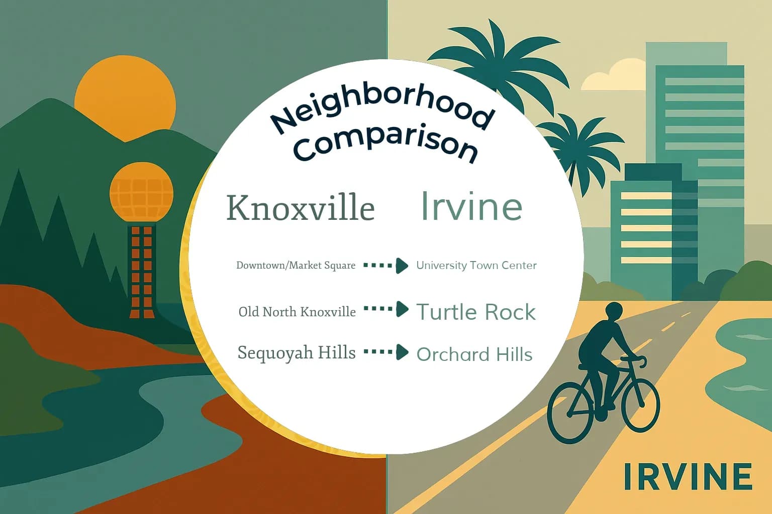 Knoxville vs Irvine Neighborhood Comparison