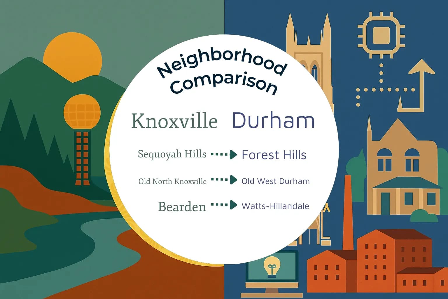 Knoxville vs Durham Neighborhood Comparison