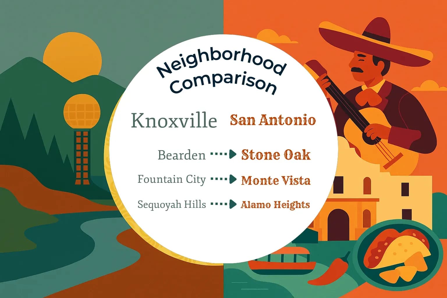Knoxville vs San Antonio Neighborhood Comparison