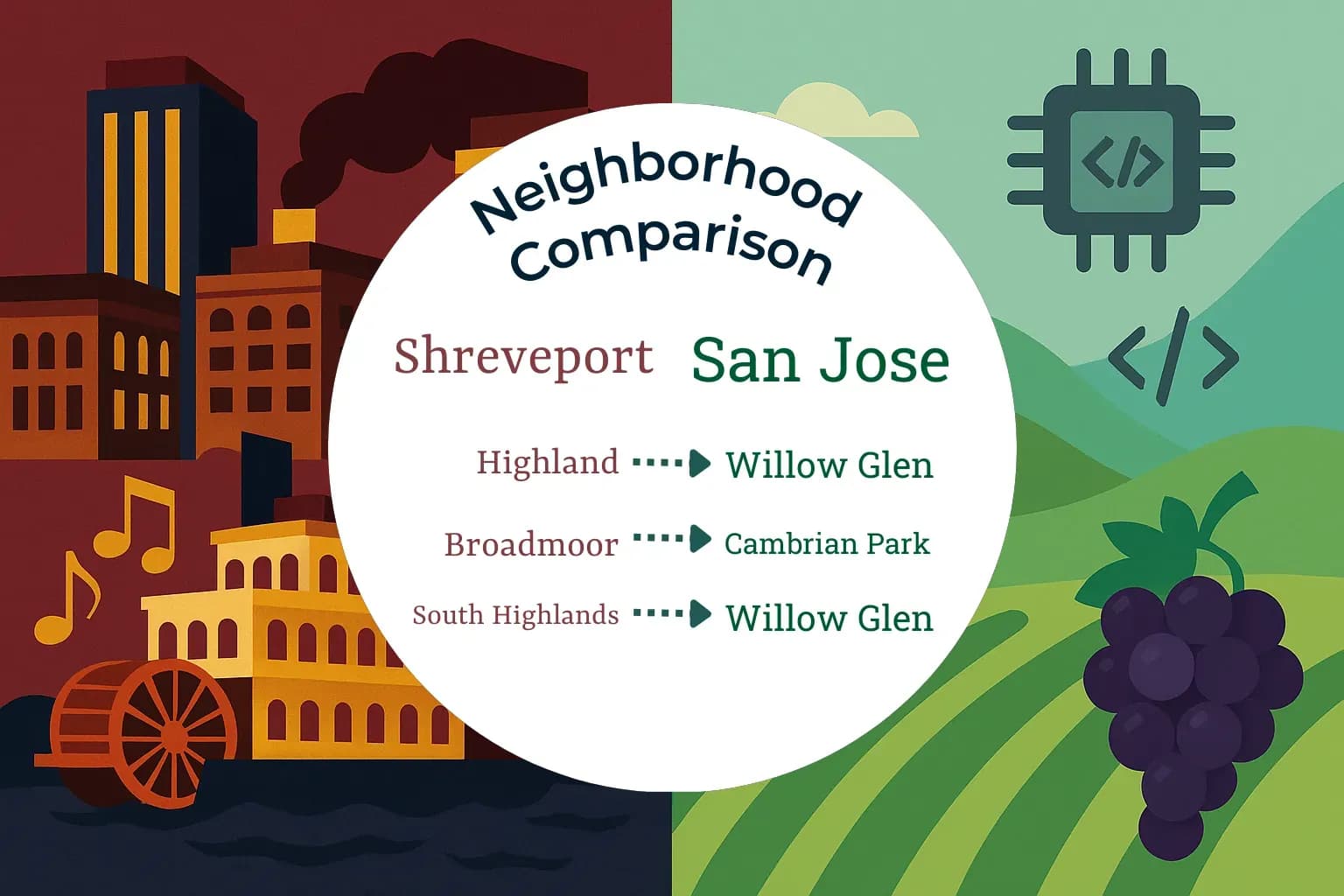 Shreveport vs San Jose Neighborhood Comparison