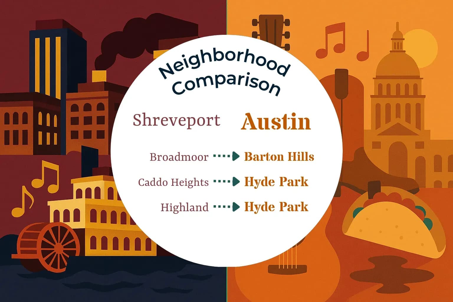 Shreveport vs Austin Neighborhood Comparison