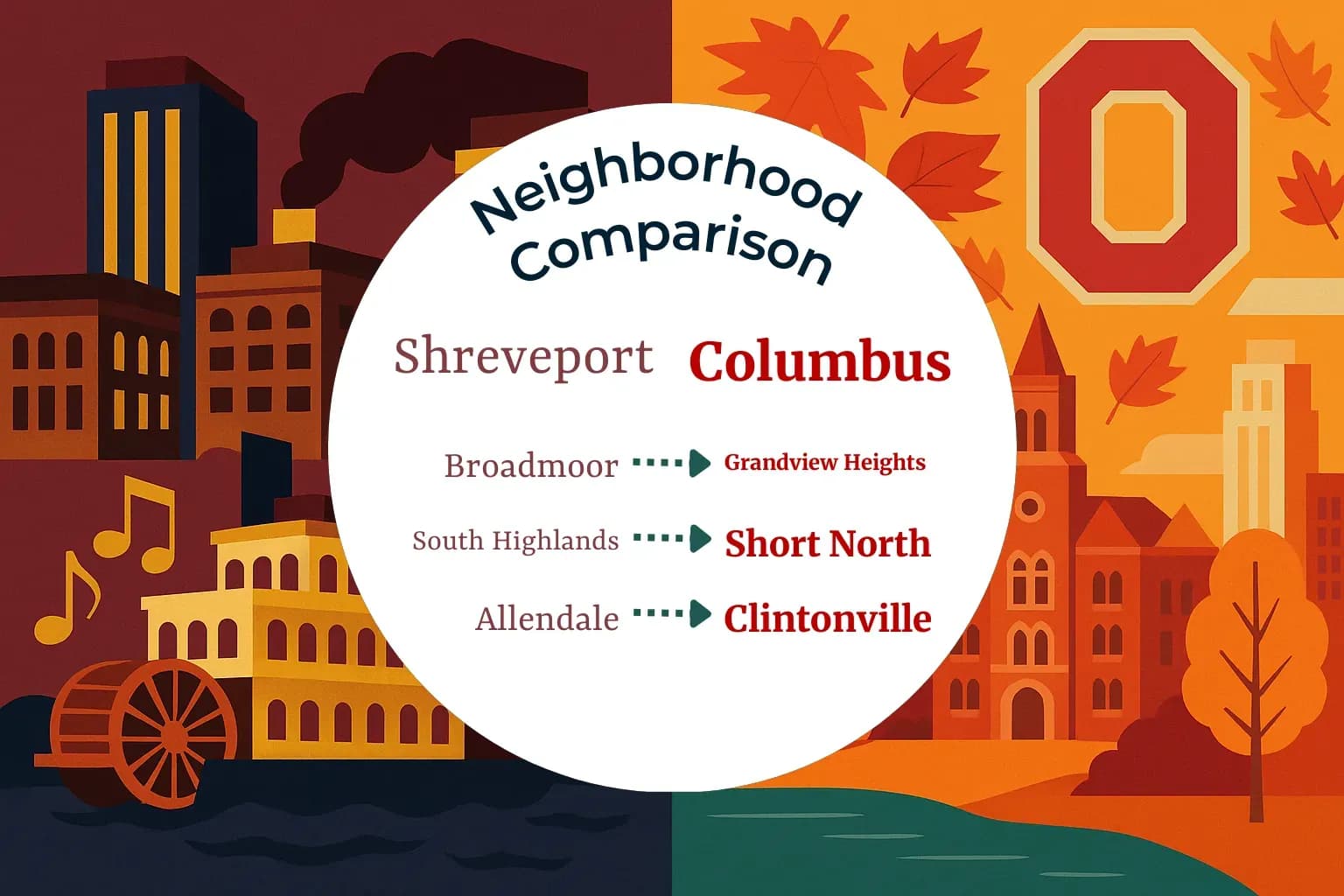 Shreveport vs Columbus Neighborhood Comparison