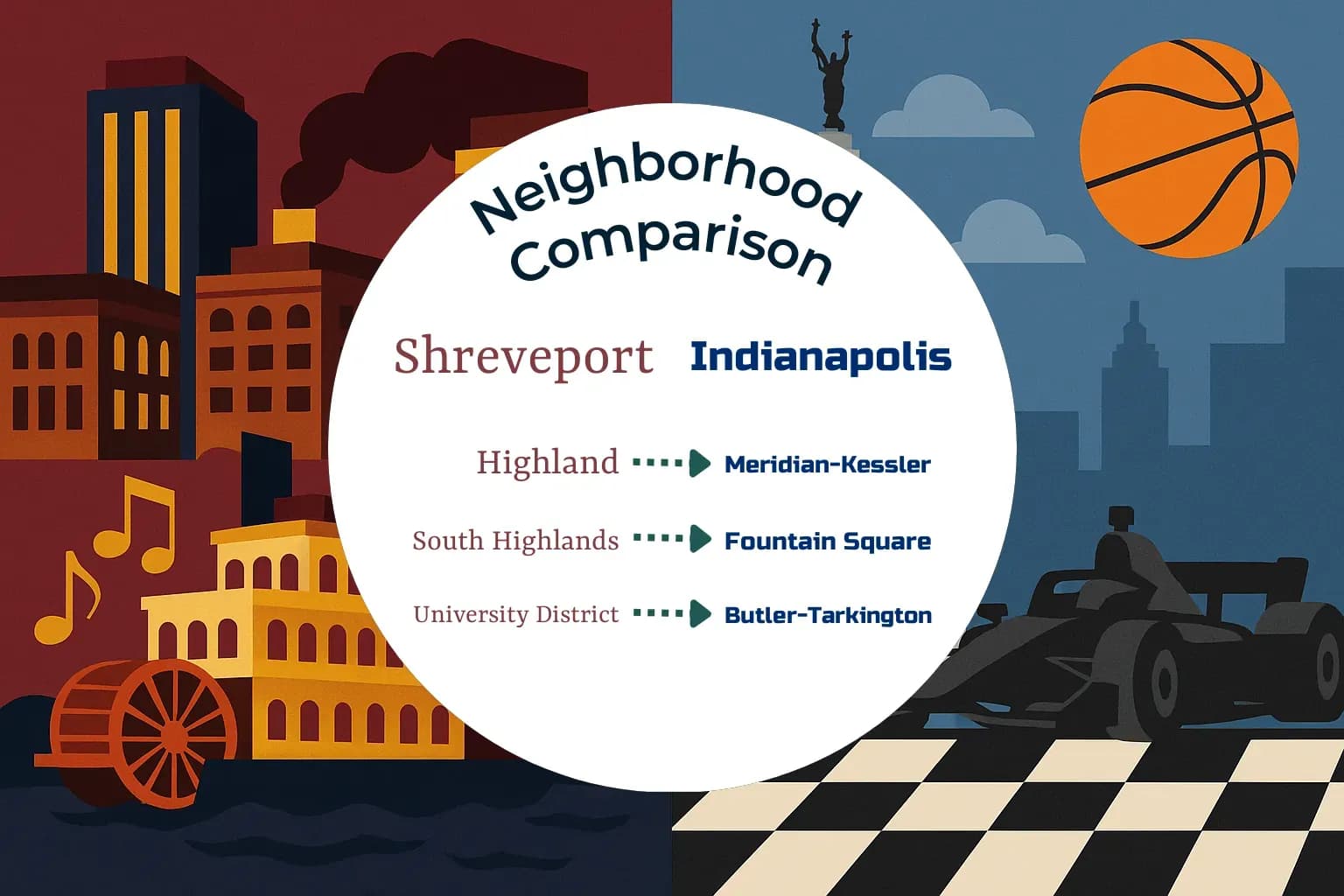 Shreveport vs Indianapolis Neighborhood Comparison