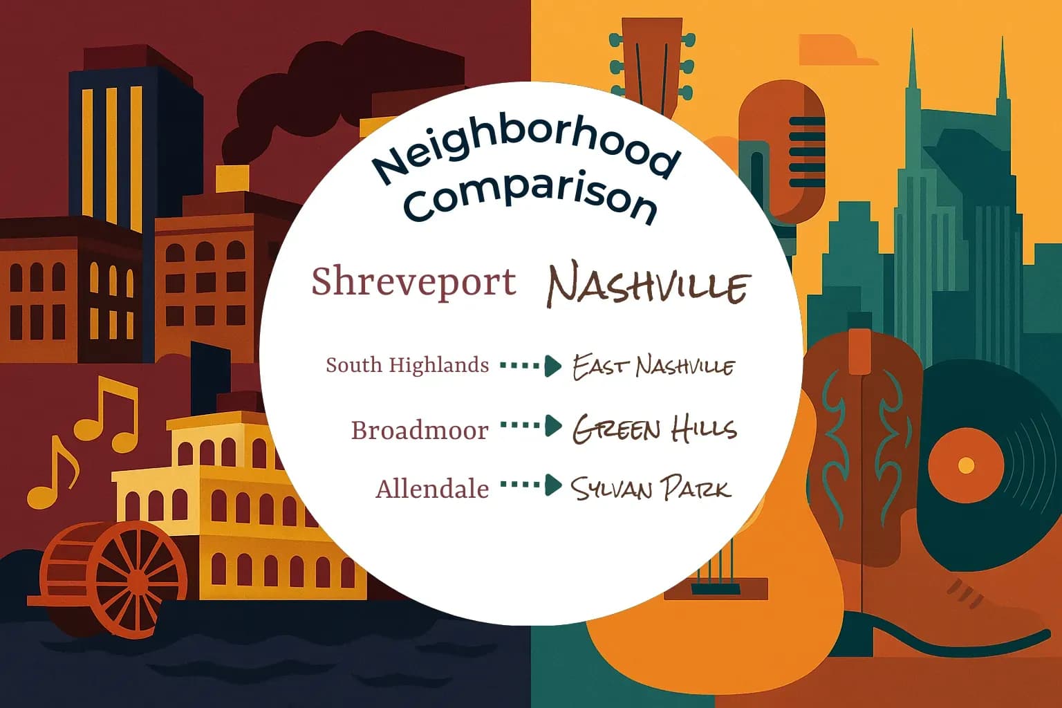 Shreveport vs Nashville Neighborhood Comparison