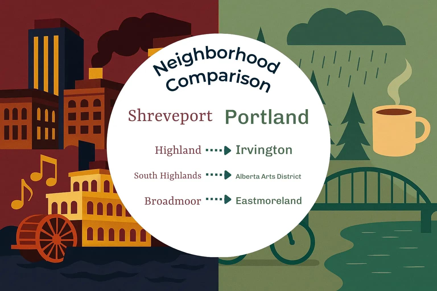 Shreveport vs Portland Neighborhood Comparison