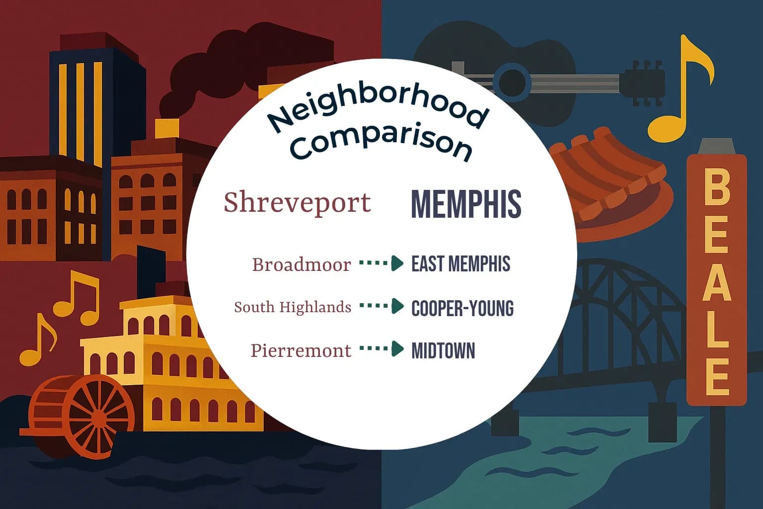 Shreveport vs Memphis Neighborhood Comparison