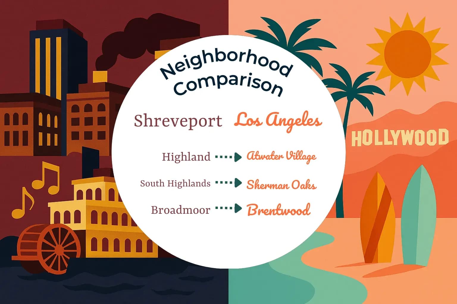 Shreveport vs Los Angeles Neighborhood Comparison