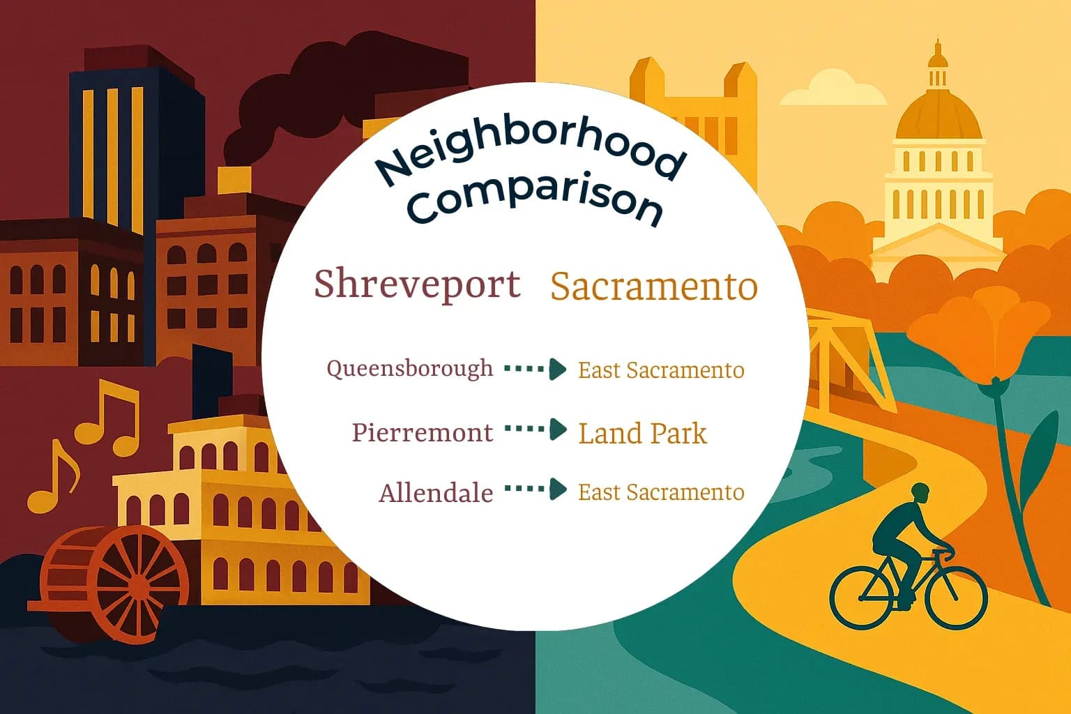 Shreveport vs Sacramento Neighborhood Comparison