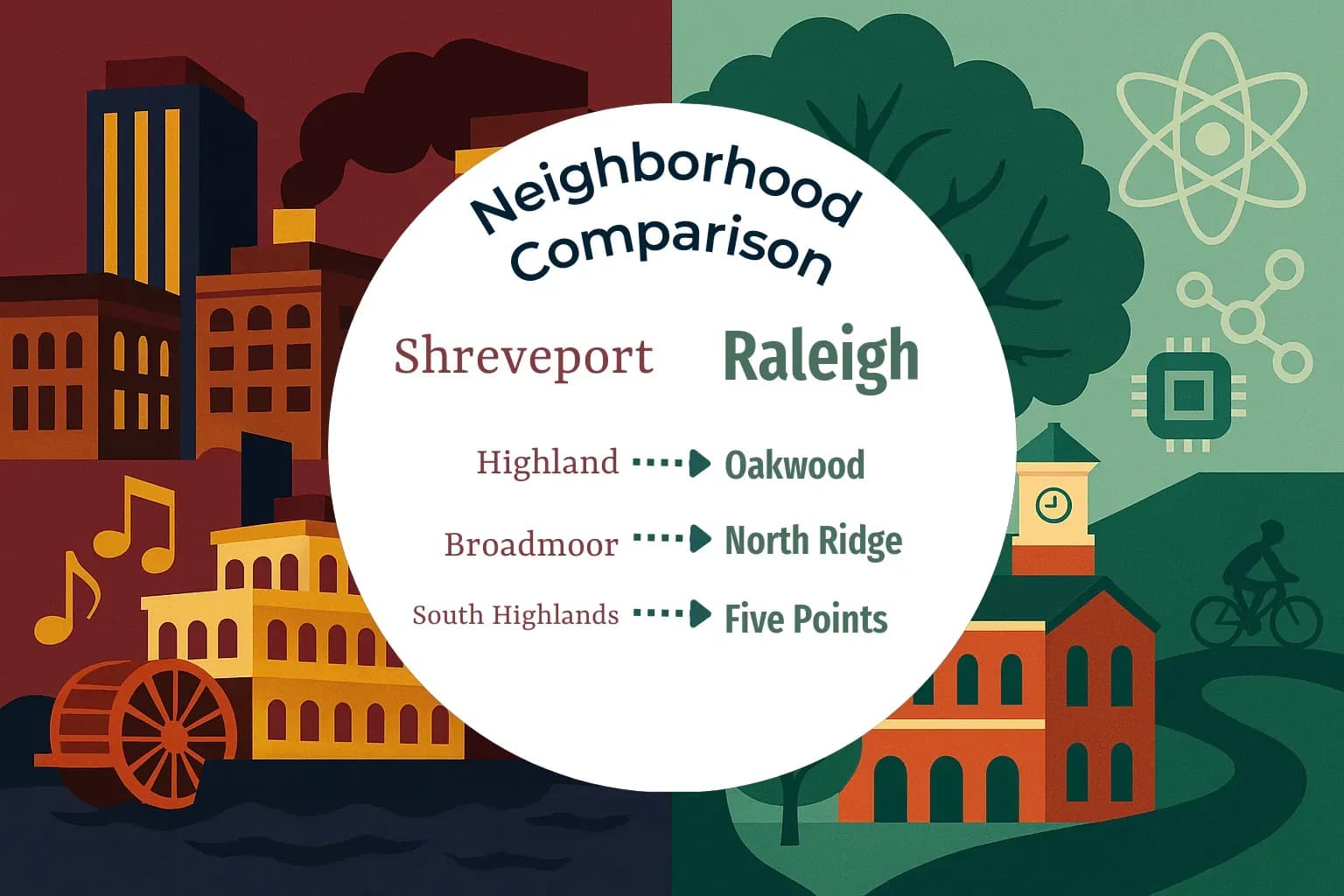 Shreveport vs Raleigh Neighborhood Comparison