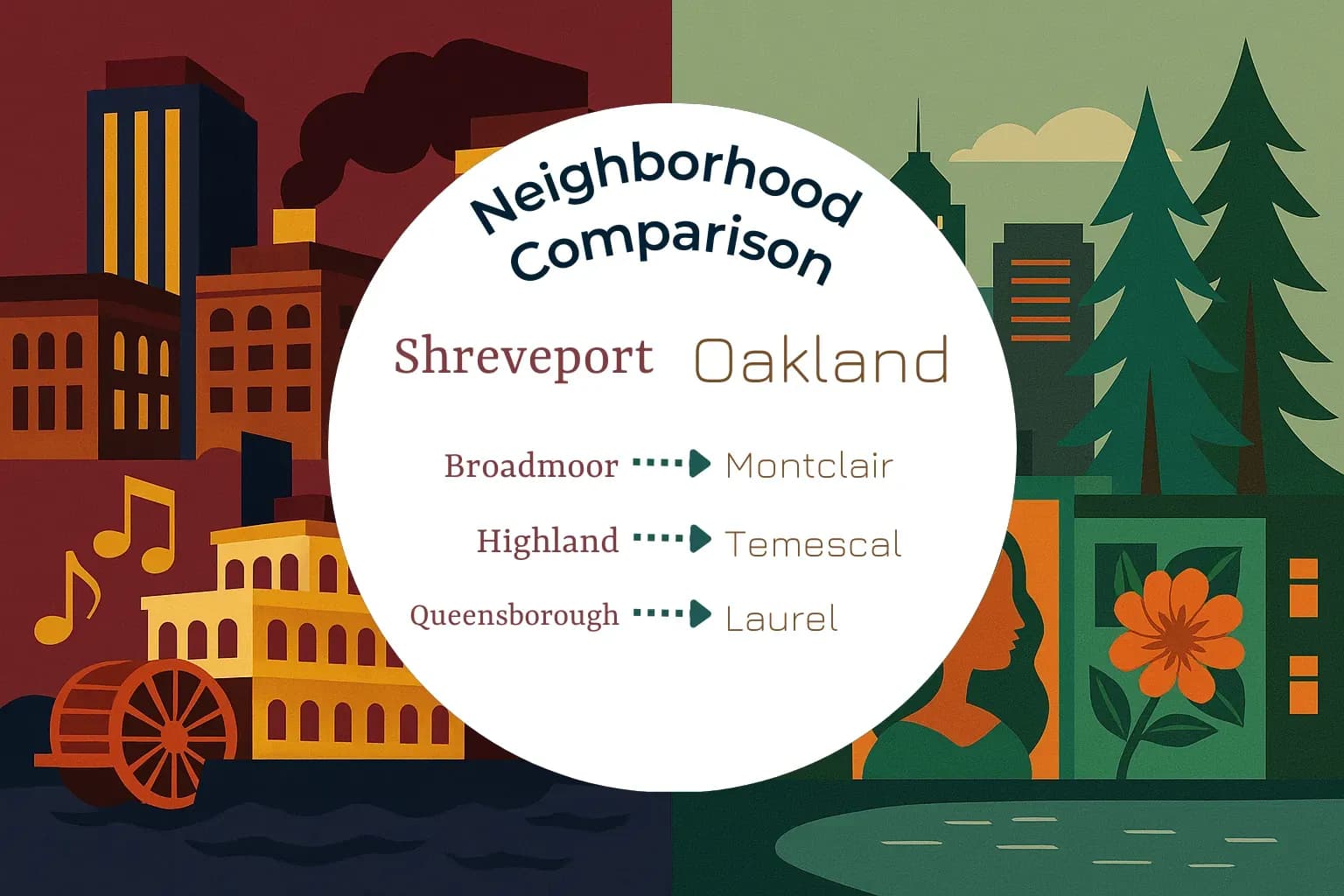 Shreveport vs Oakland Neighborhood Comparison