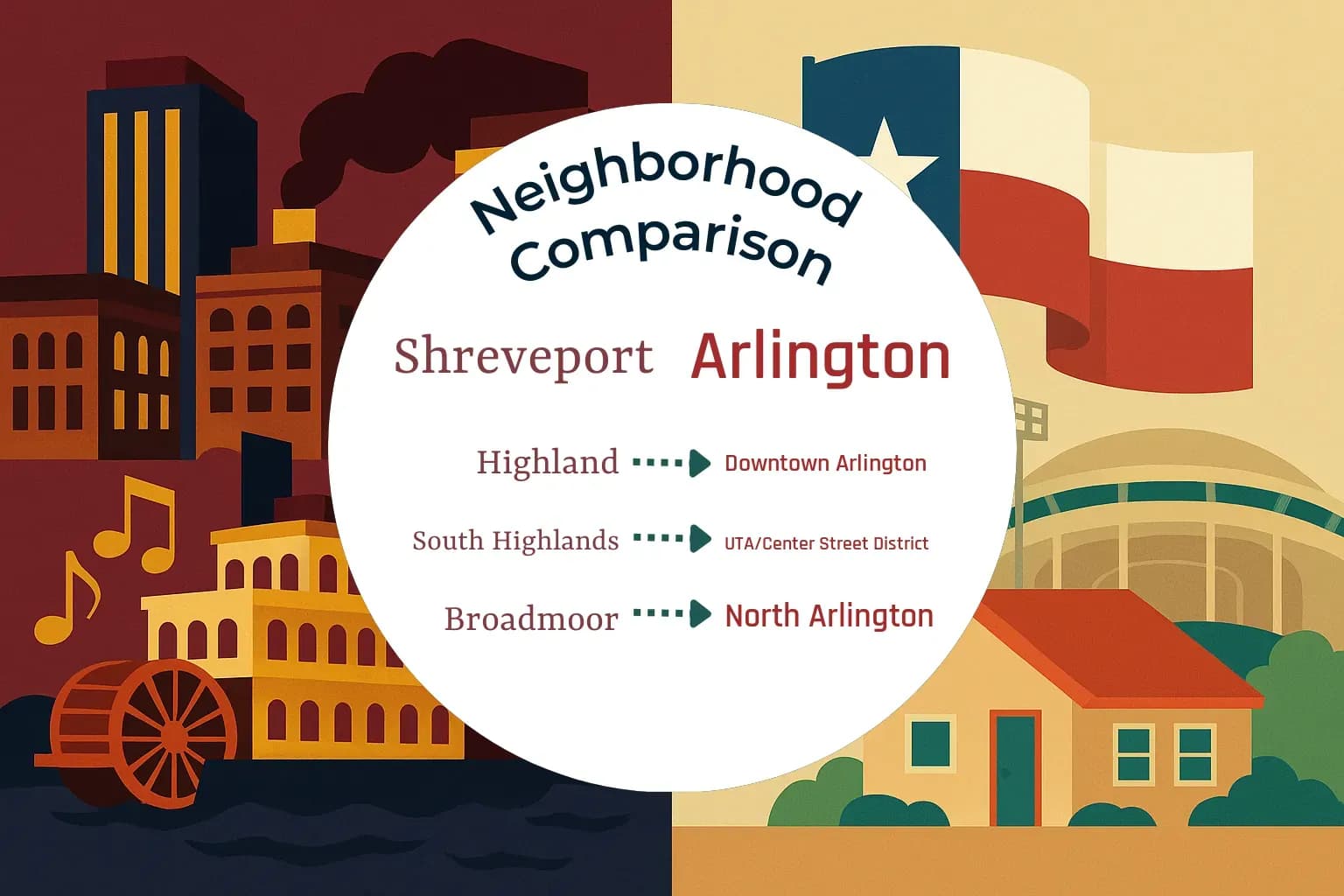 Shreveport vs Arlington Neighborhood Comparison