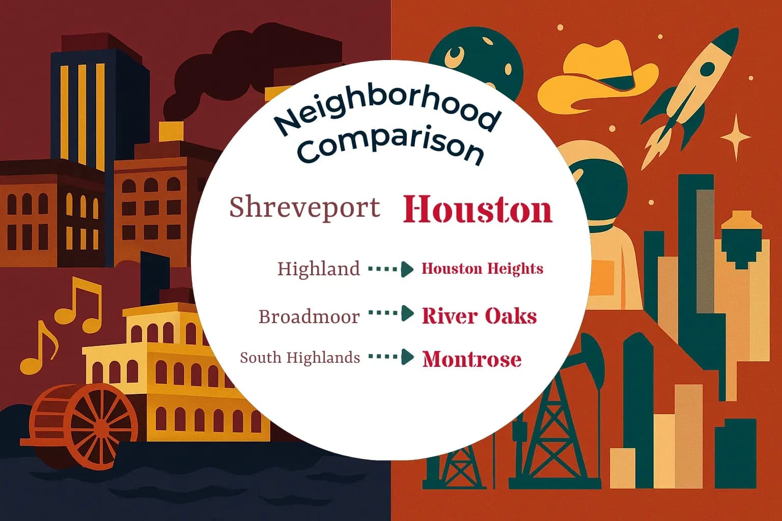 Shreveport vs Houston Neighborhood Comparison