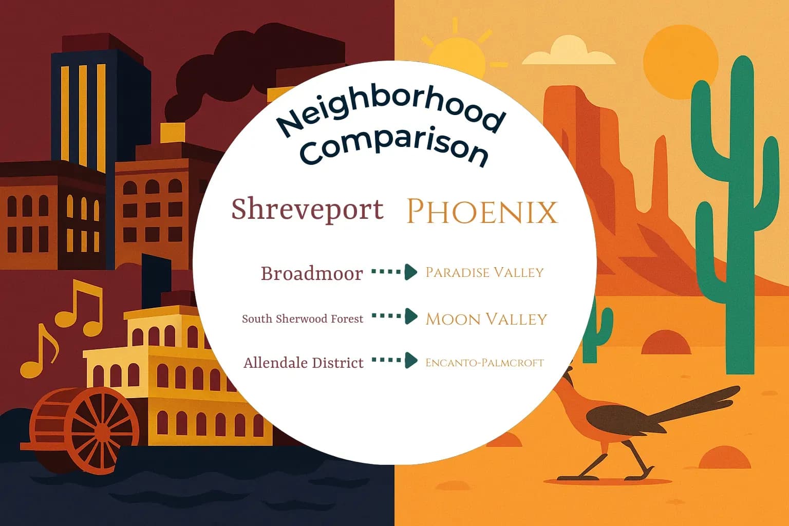 Shreveport vs Phoenix Neighborhood Comparison