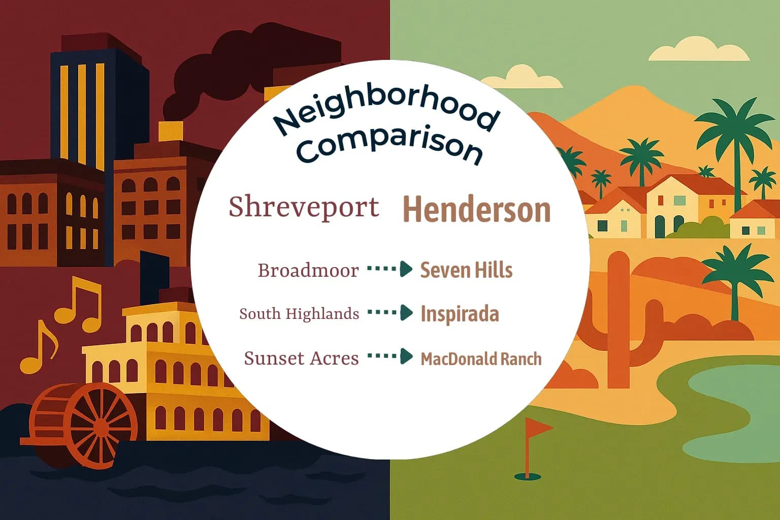 Shreveport vs Henderson Neighborhood Comparison
