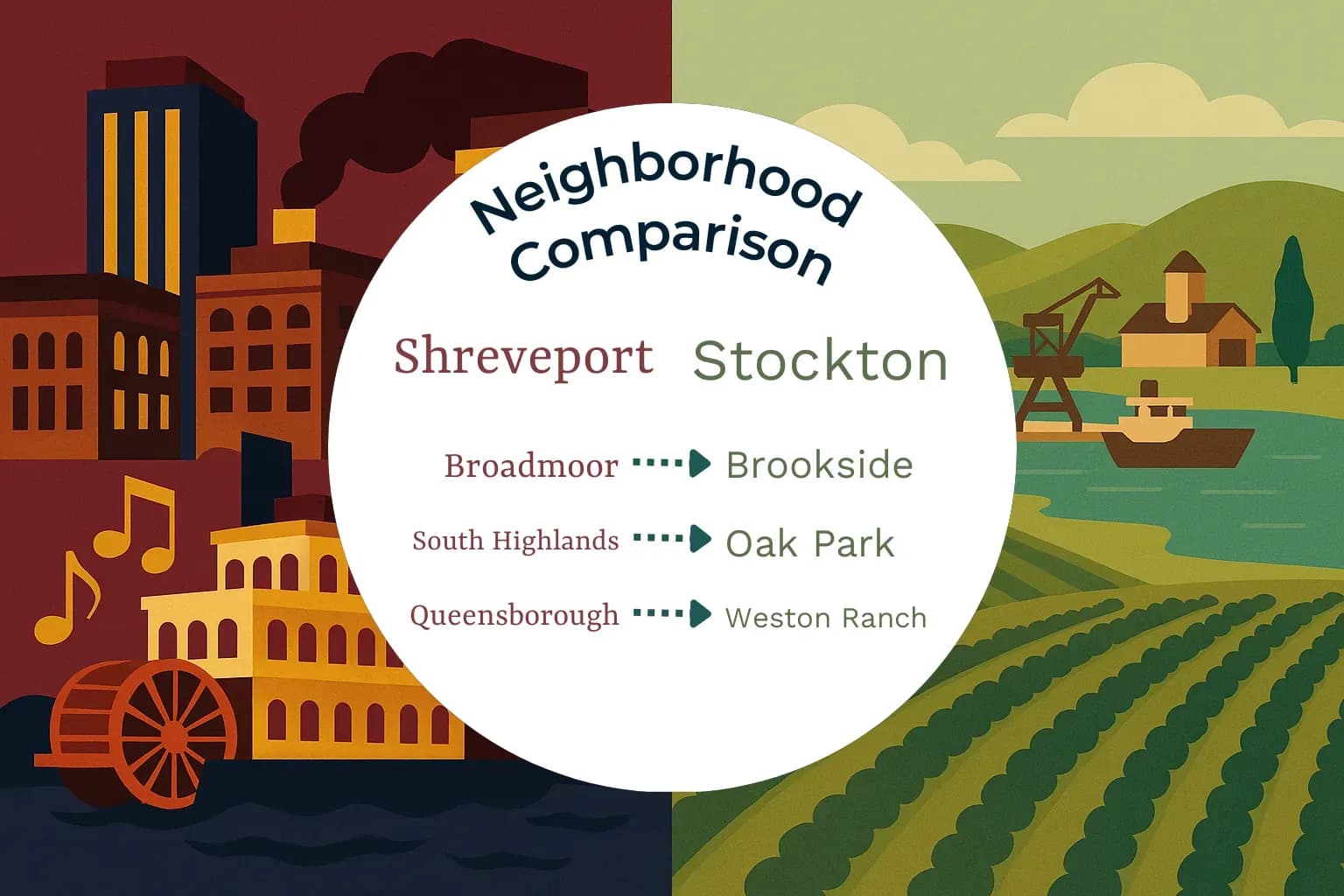 Shreveport vs Stockton Neighborhood Comparison