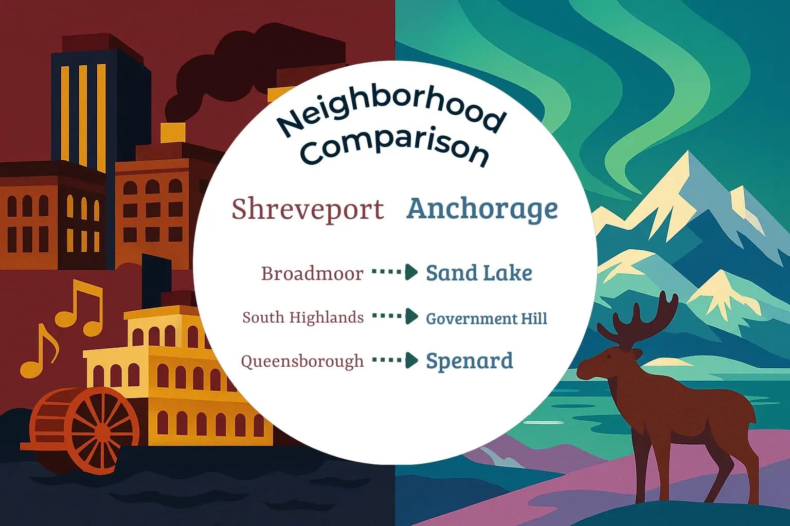 Shreveport vs Anchorage Neighborhood Comparison