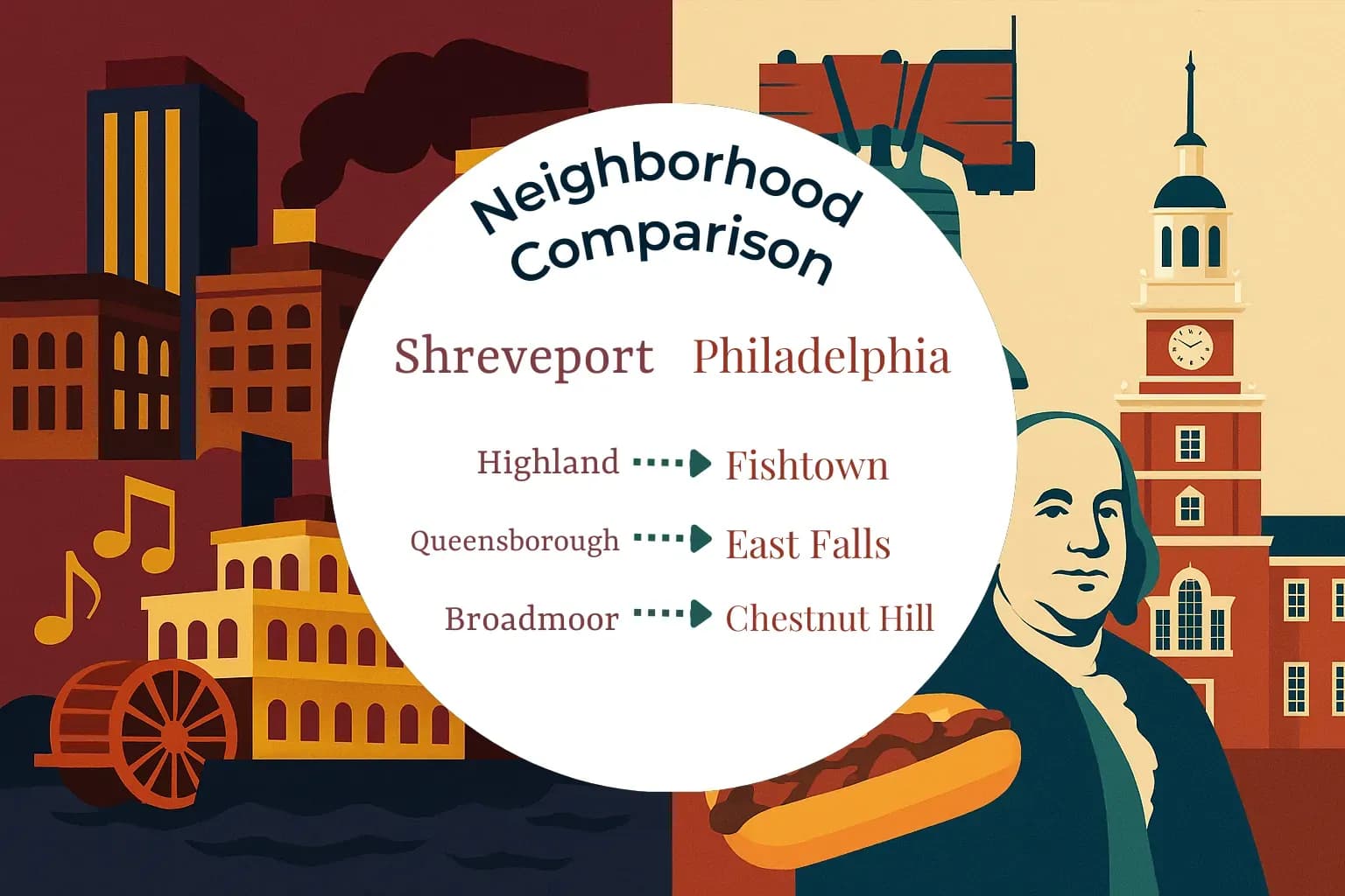 Shreveport vs Philadelphia Neighborhood Comparison