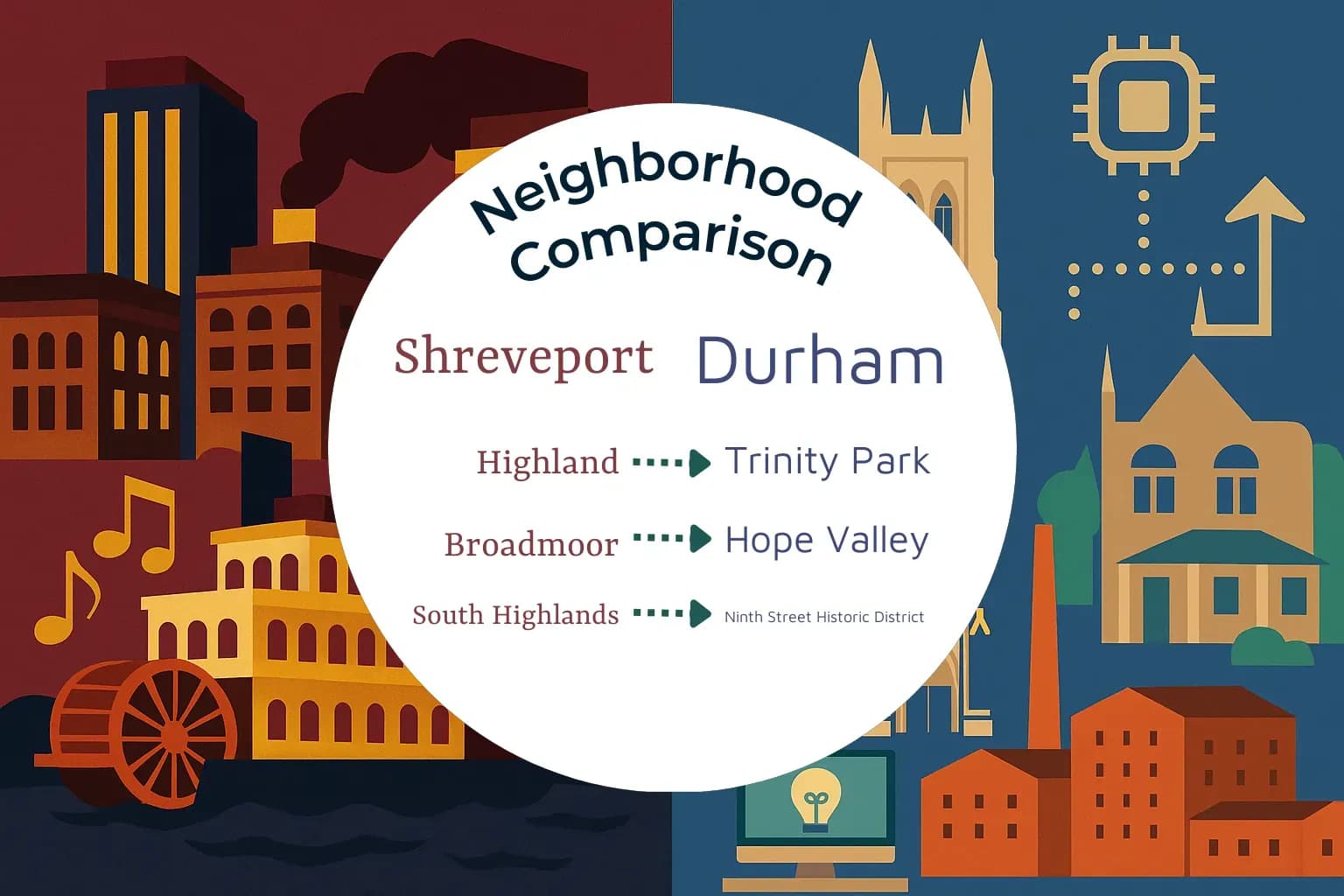Shreveport vs Durham Neighborhood Comparison