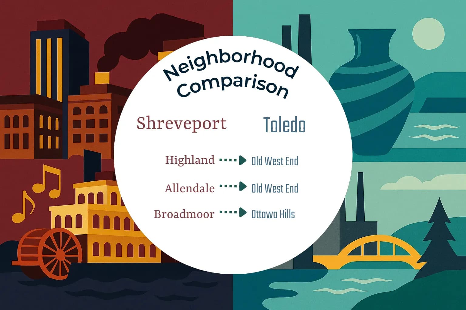 Shreveport vs Toledo Neighborhood Comparison