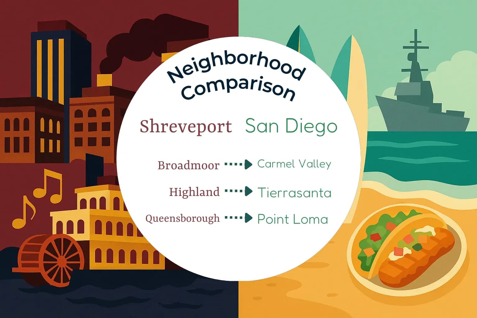 Shreveport vs San Diego Neighborhood Comparison