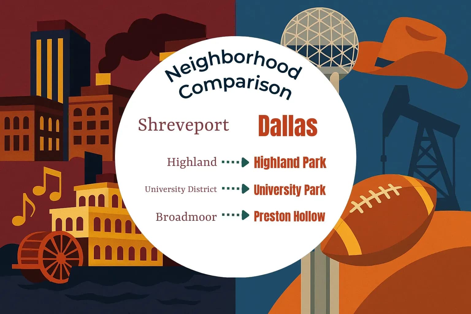 Shreveport vs Dallas Neighborhood Comparison