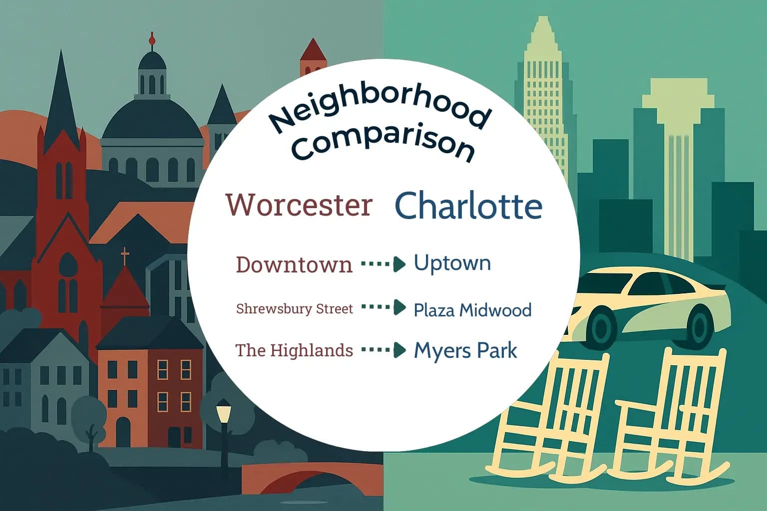 Worcester vs Charlotte Neighborhood Comparison