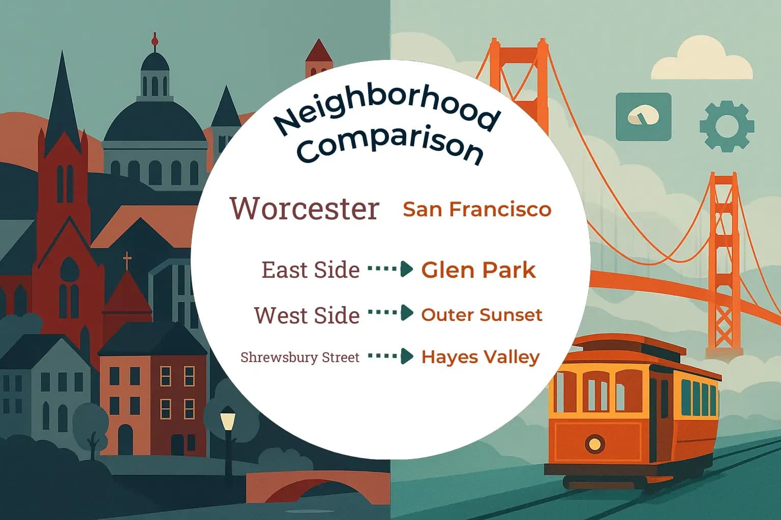 Worcester vs San Francisco Neighborhood Comparison