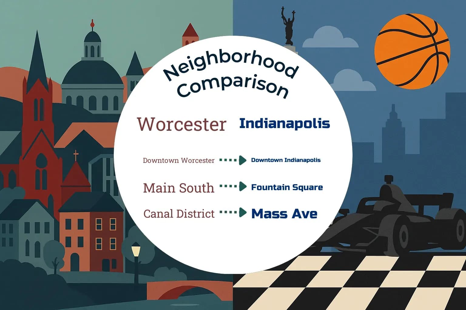 Worcester vs Indianapolis Neighborhood Comparison