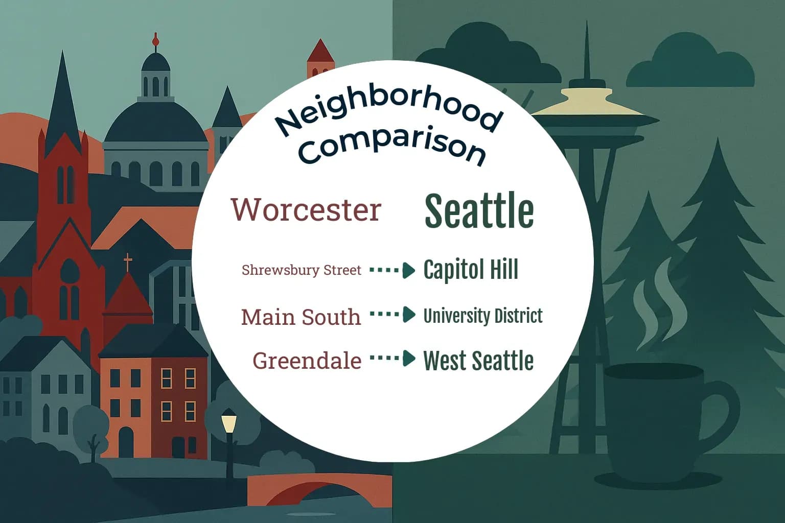 Worcester vs Seattle Neighborhood Comparison